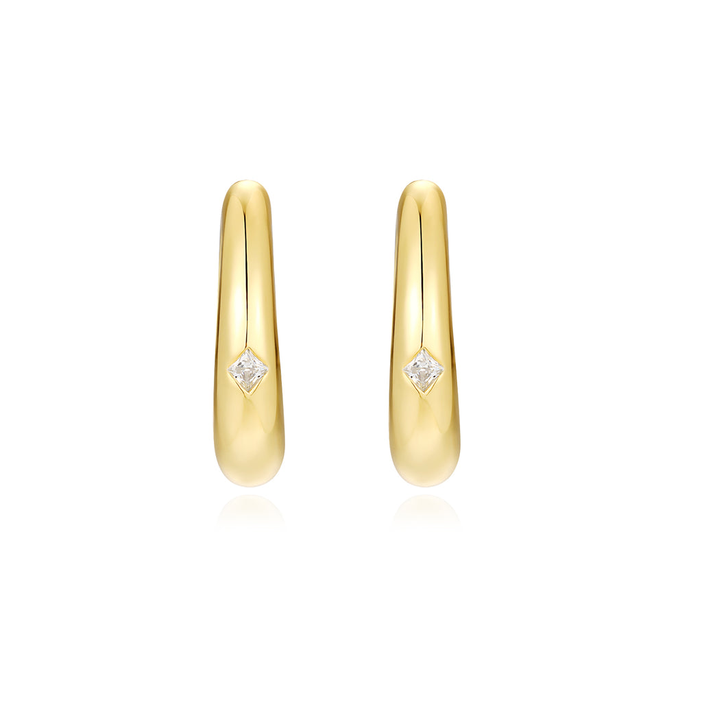 Pure Glimmer Cascade Moissanite Earrings Gold