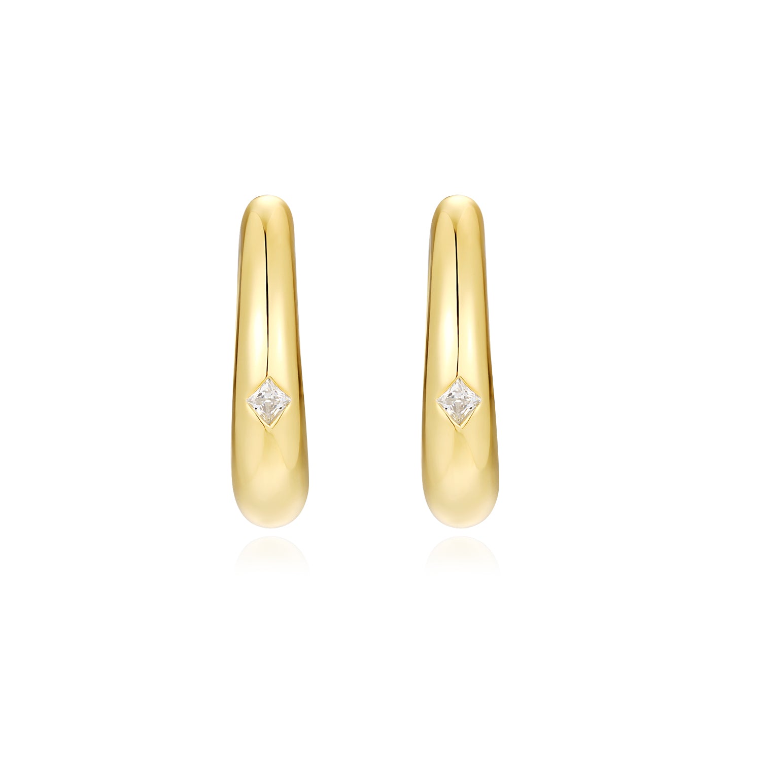 Pure Glimmer Cascade Moissanite Earrings Gold