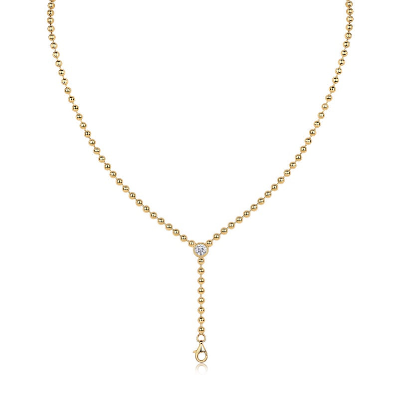 Moissanite Necklace - Gold-Plated Silver 0.5ct
