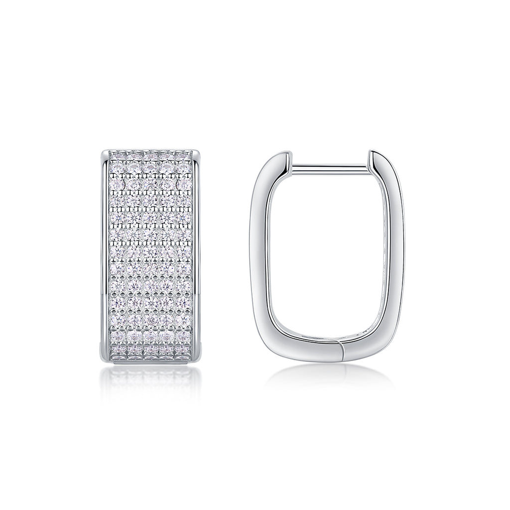 Moissanite Stud Earrings - S925 Silver Platinum