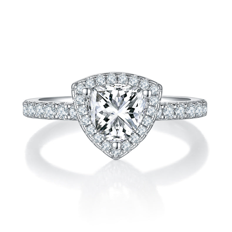 Solstice Peak Ring Moissanite Triangular S925 Silver