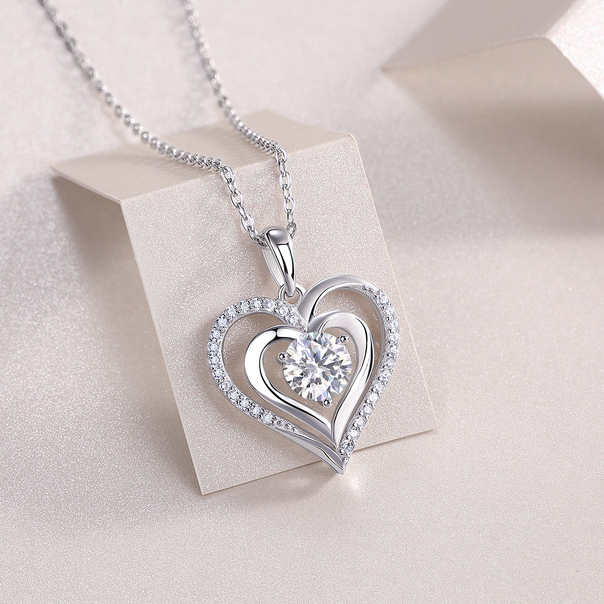 Lens Of Time Necklace - 1ct Moissanite