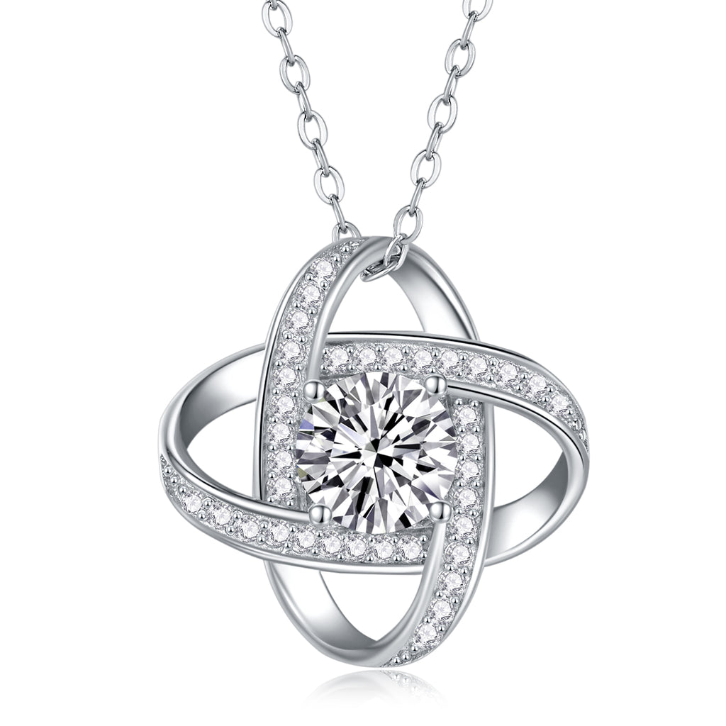 Lunar Cycle Necklace Moissanite 1ct Silver