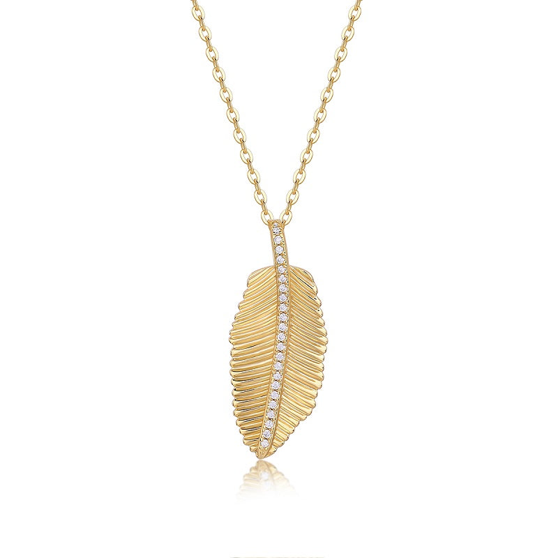 Fallen Leaves Moissanite Necklace Gold