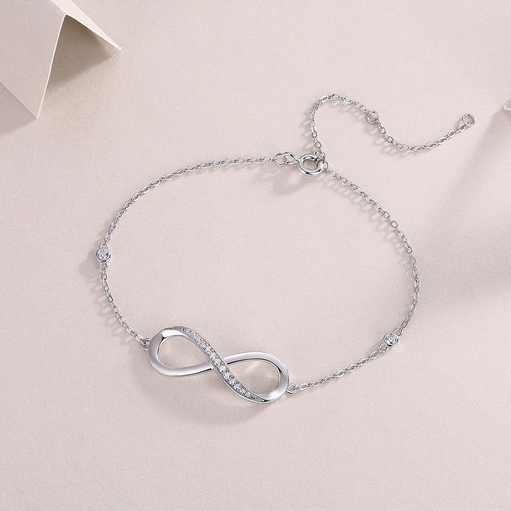 Eternity Ray Moissanite Bracelet Silver