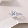 Moissanite Octagonal Ring - S925 Silver Platinum
