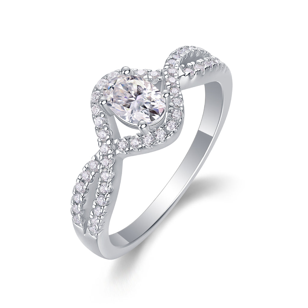 Alice In Wonderland Moissanite Ring - Silver