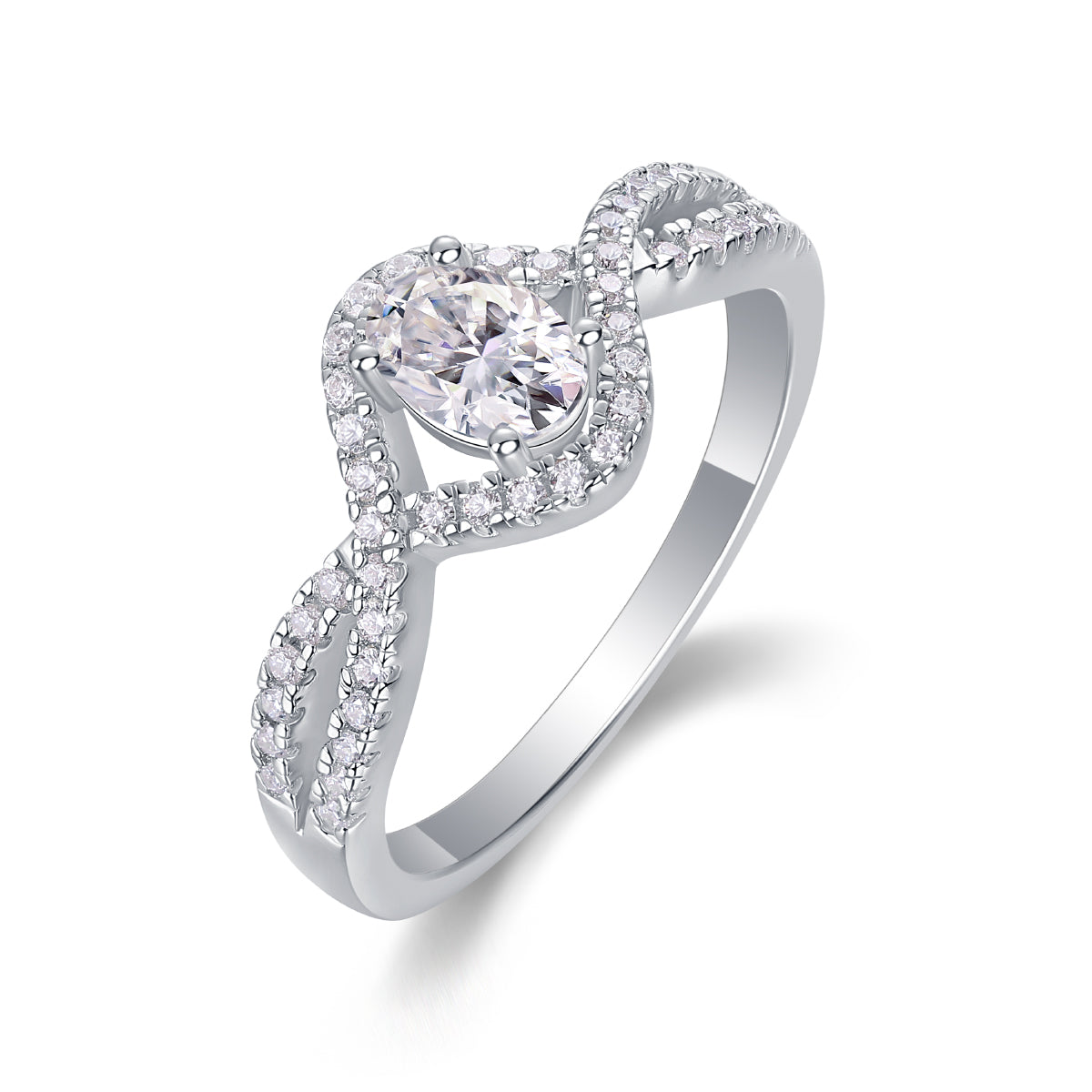 Alice In Wonderland Moissanite Ring - Silver