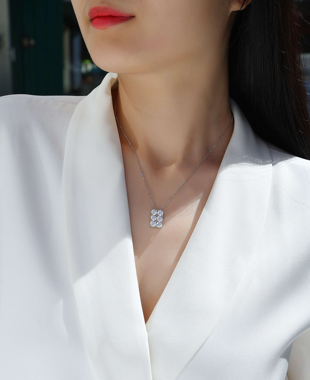 Hadar Moissanite Necklace - Silver 40cm