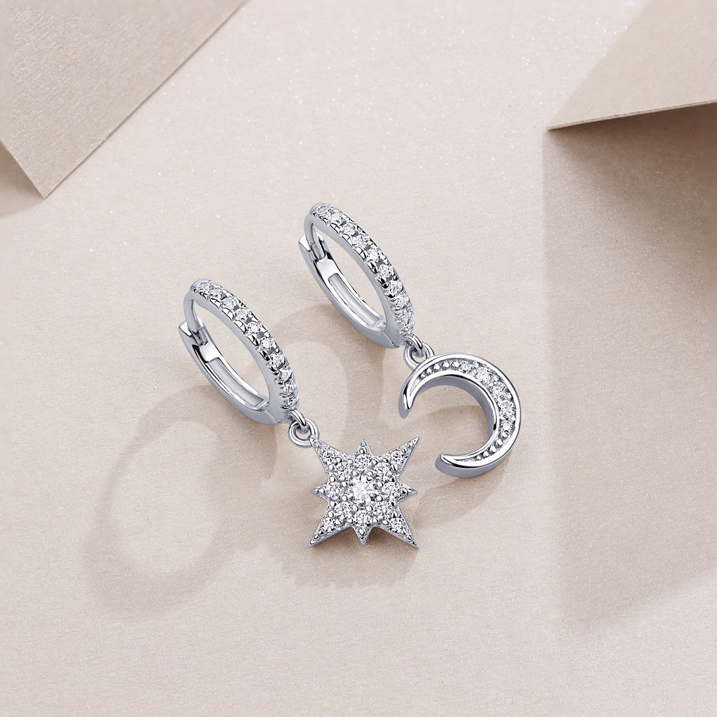 SunMoon Radiance Moissanite Earrings