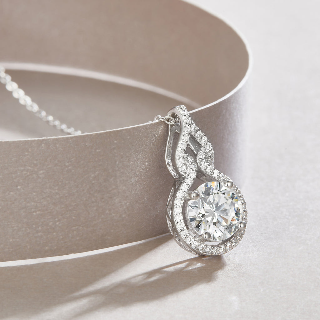 Future & Past Moissanite Necklace 2ct Platinum