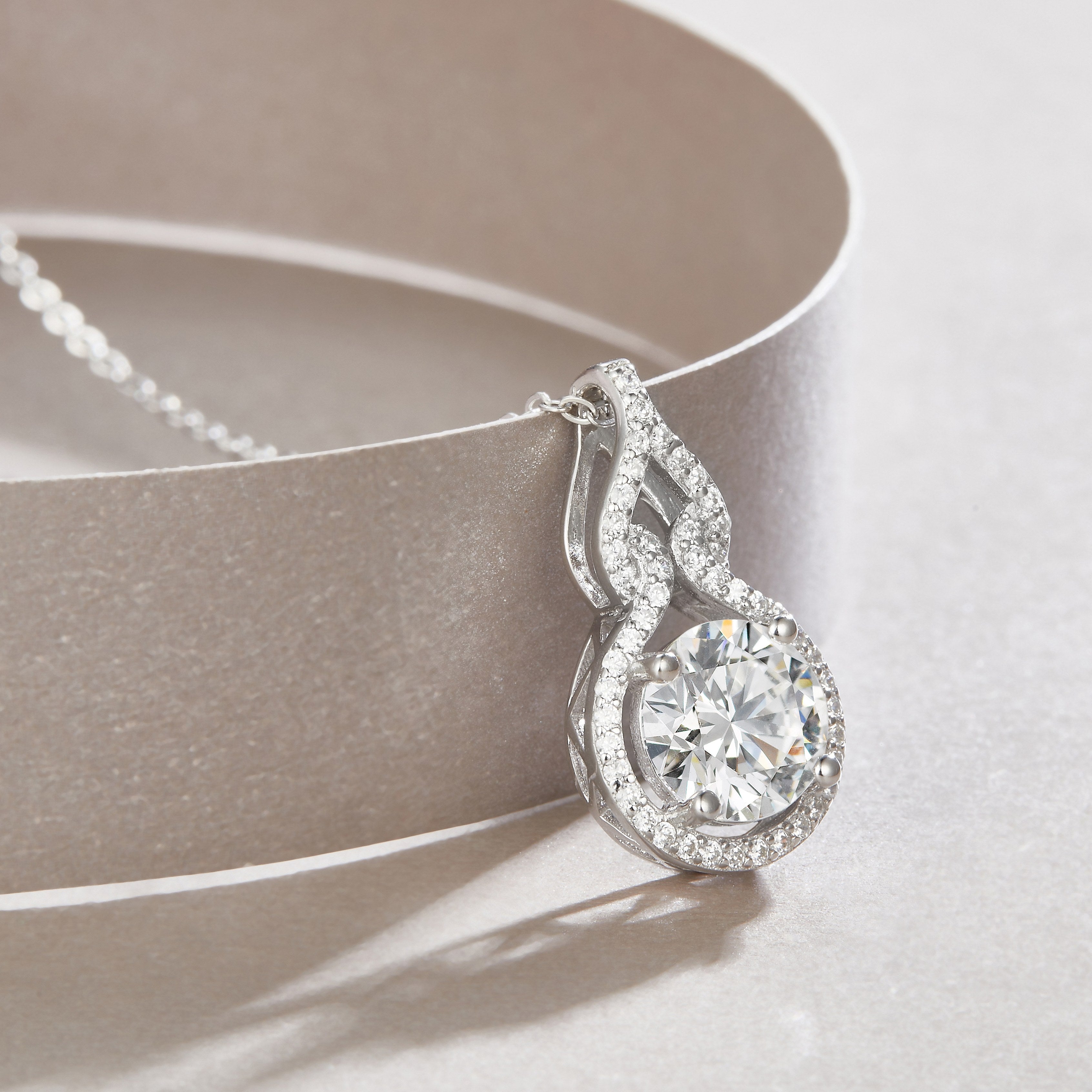 Future & Past Moissanite Necklace 2ct Platinum
