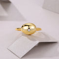 Golden Moissanite Ring - Gold-Plated Silver