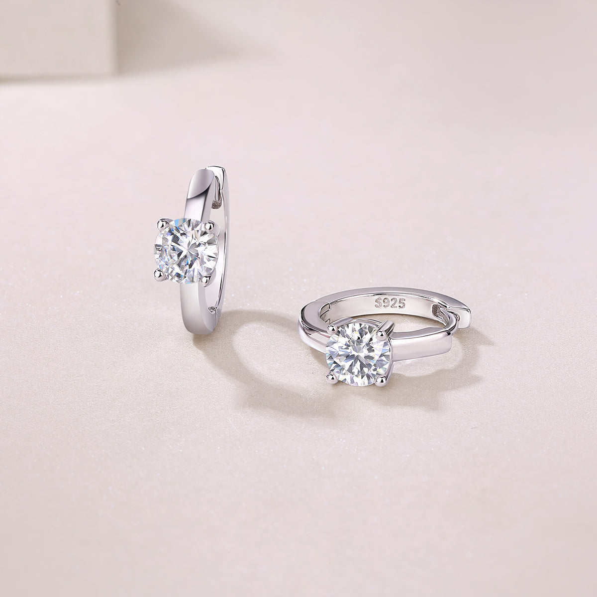 Space Grain Moissanite Earrings 0.5ct Silver