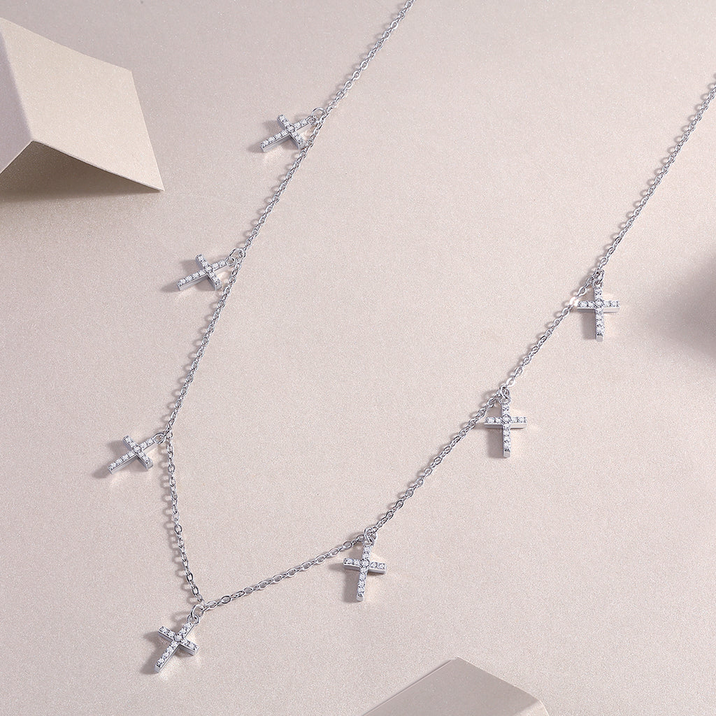 Heaven's Blessing Moissanite Necklace Silver