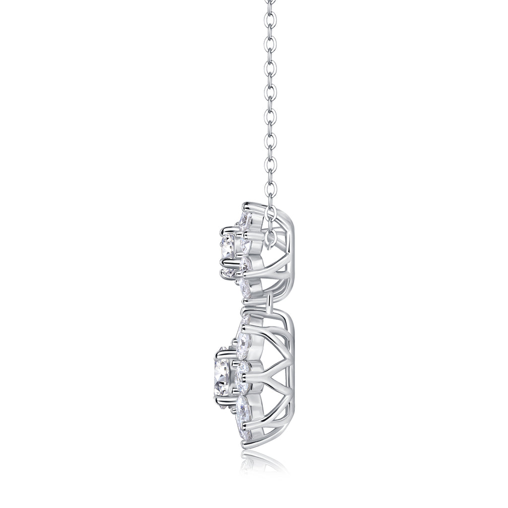 Sunshine Flower Necklace Moissanite 1ct Silver