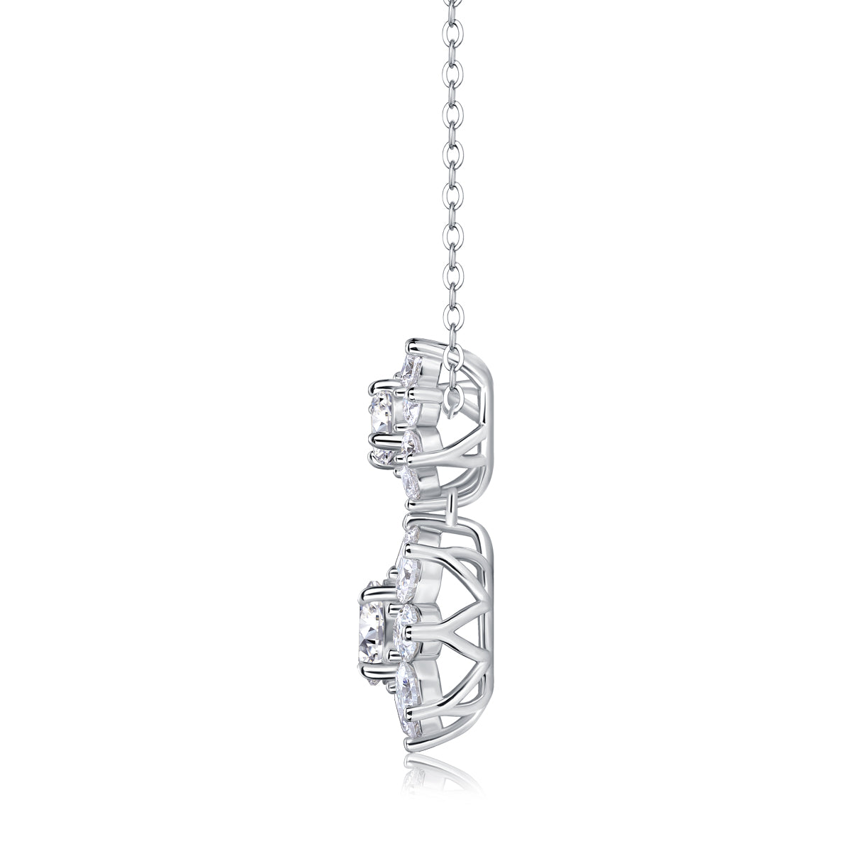 Sunshine Flower Necklace Moissanite 1ct Silver