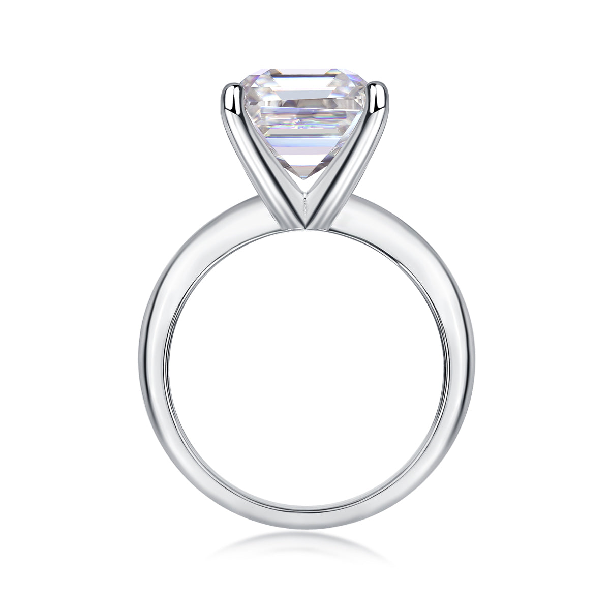 Antares Moissanite Fire Ring - Silver Square 10mm