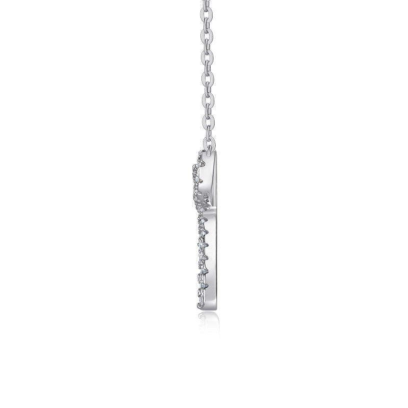 Spellbound Bow Necklace Moissanite Silver