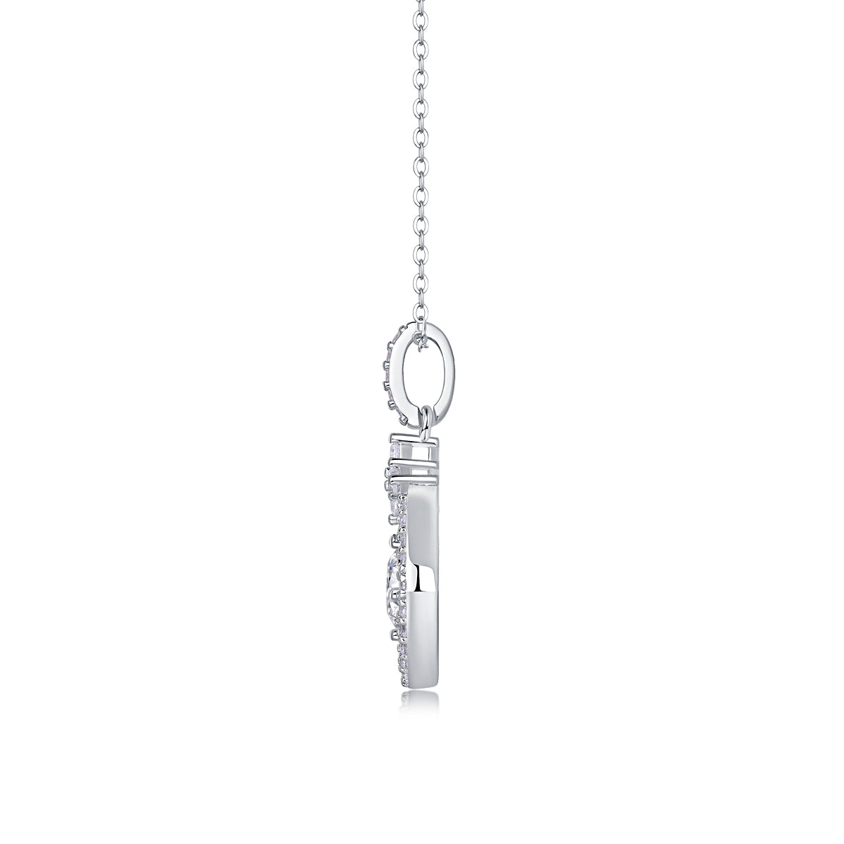 Space Dream Moissanite Necklace 1ct Silver