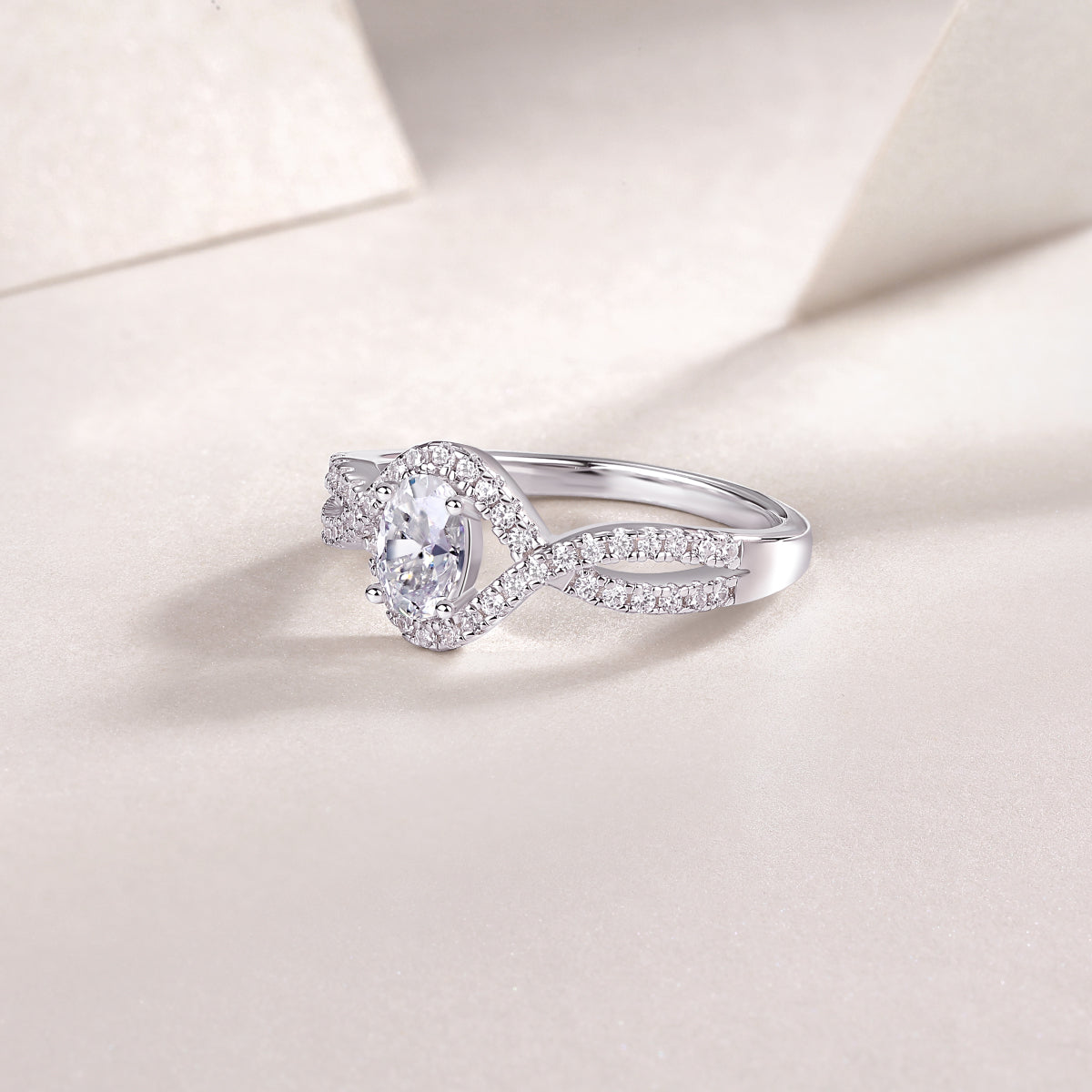 Alice In Wonderland Moissanite Ring - Silver