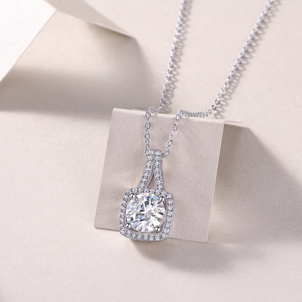 Astral Sway Necklace - Moissanite 2ct Silver