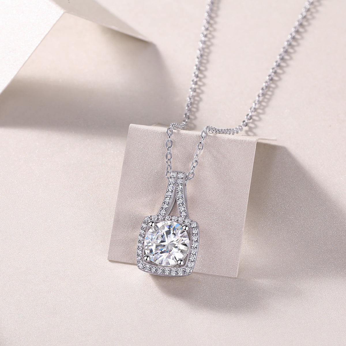 Astral Sway Necklace - Moissanite 2ct Silver