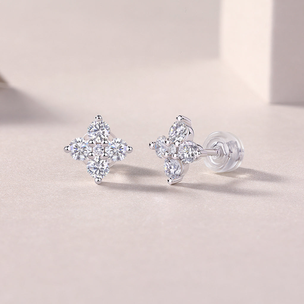 Silent Nova Moissanite Stud Earrings S925 Silver