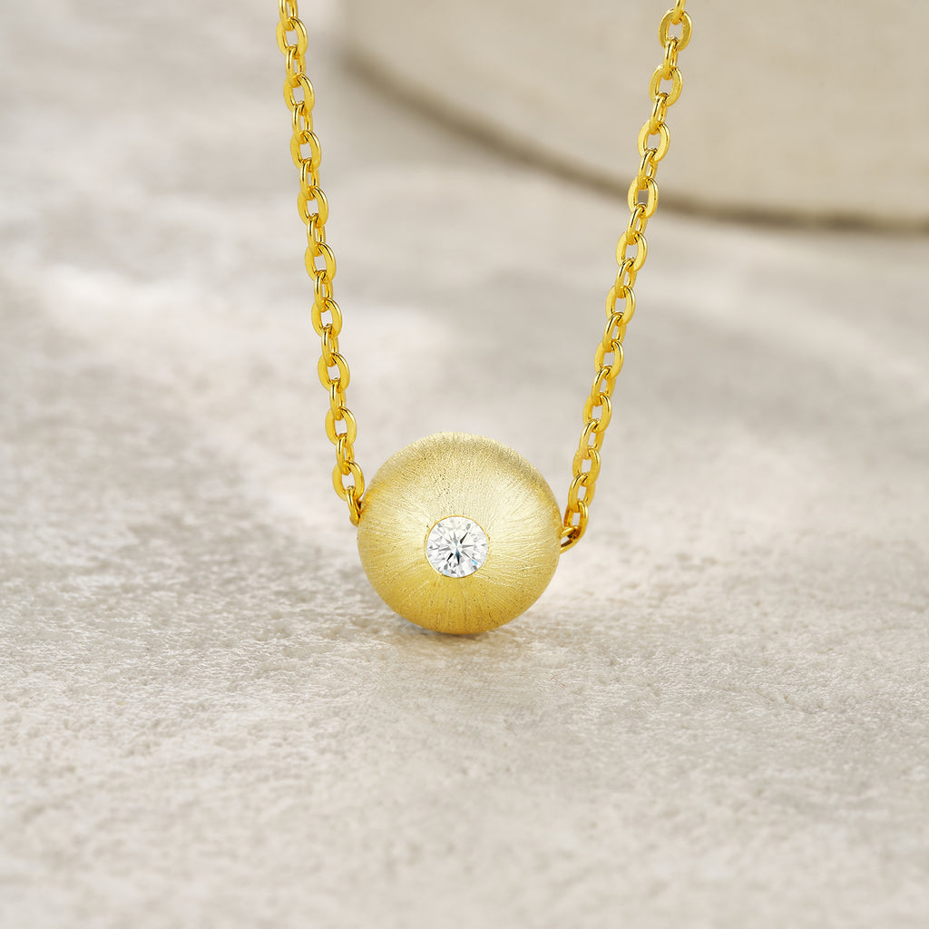Rigil Kent Moissanite Necklace Gold-Plated 0.1ct