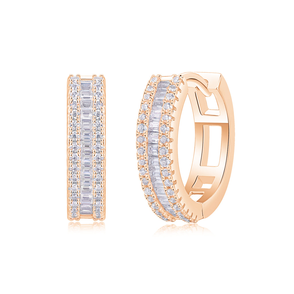 Moissanite Stud Earrings - Silver Plated