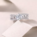 Void Sphere Moissanite Ring 1 Carat Silver