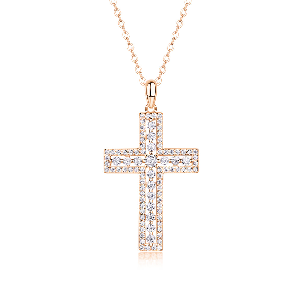 Divine Grace Moissanite Necklace - Silver 40cm
