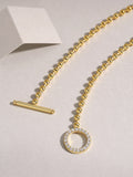 Golden Orbit Moissanite Necklace Gold-Plated