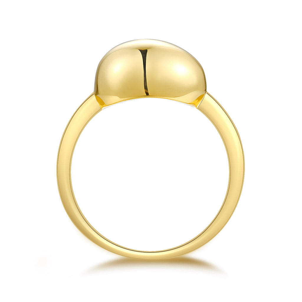 Golden Moissanite Ring - Gold-Plated Silver