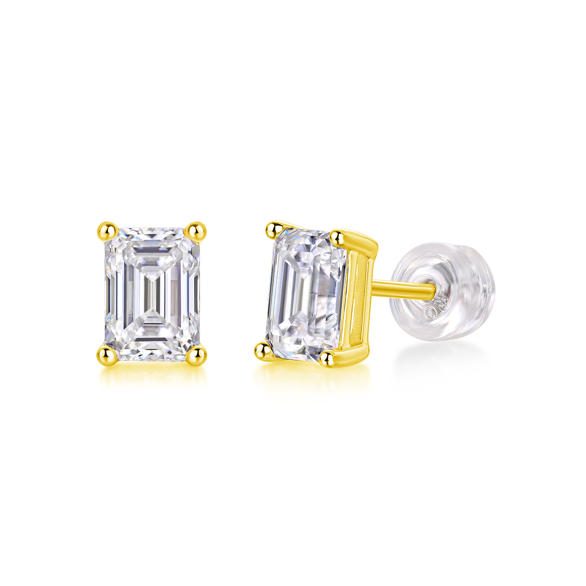 Canopus Moissanite Earrings - Octagonal 5x7mm