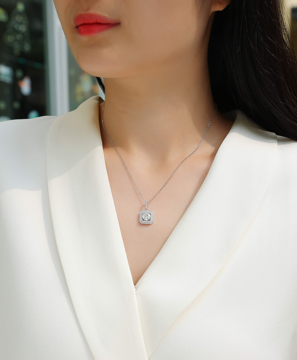 Amulet Vision Necklace - Moissanite 1ct Silver 40cm
