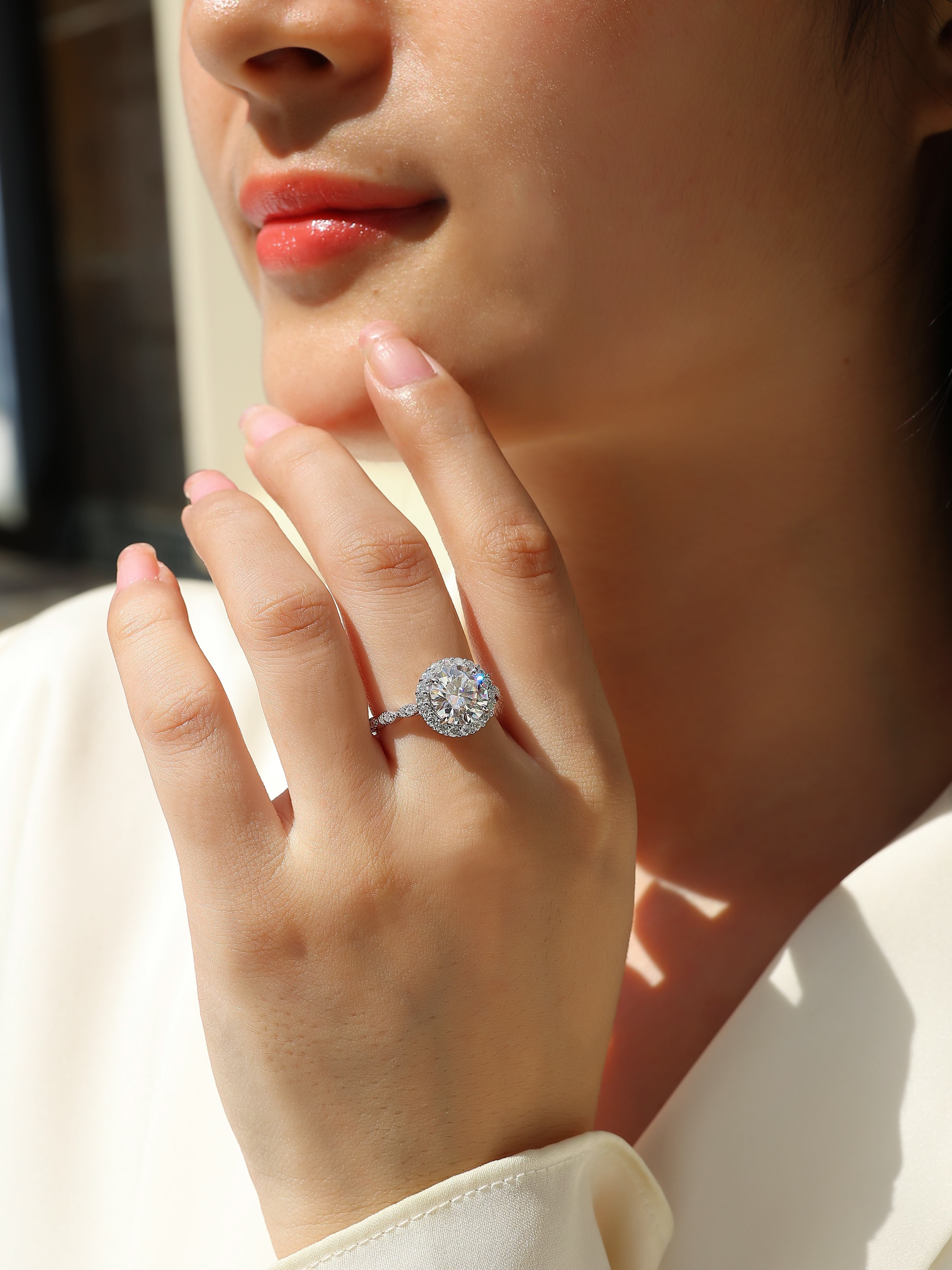 Zodiac Moissanite Ring 3ct Silver