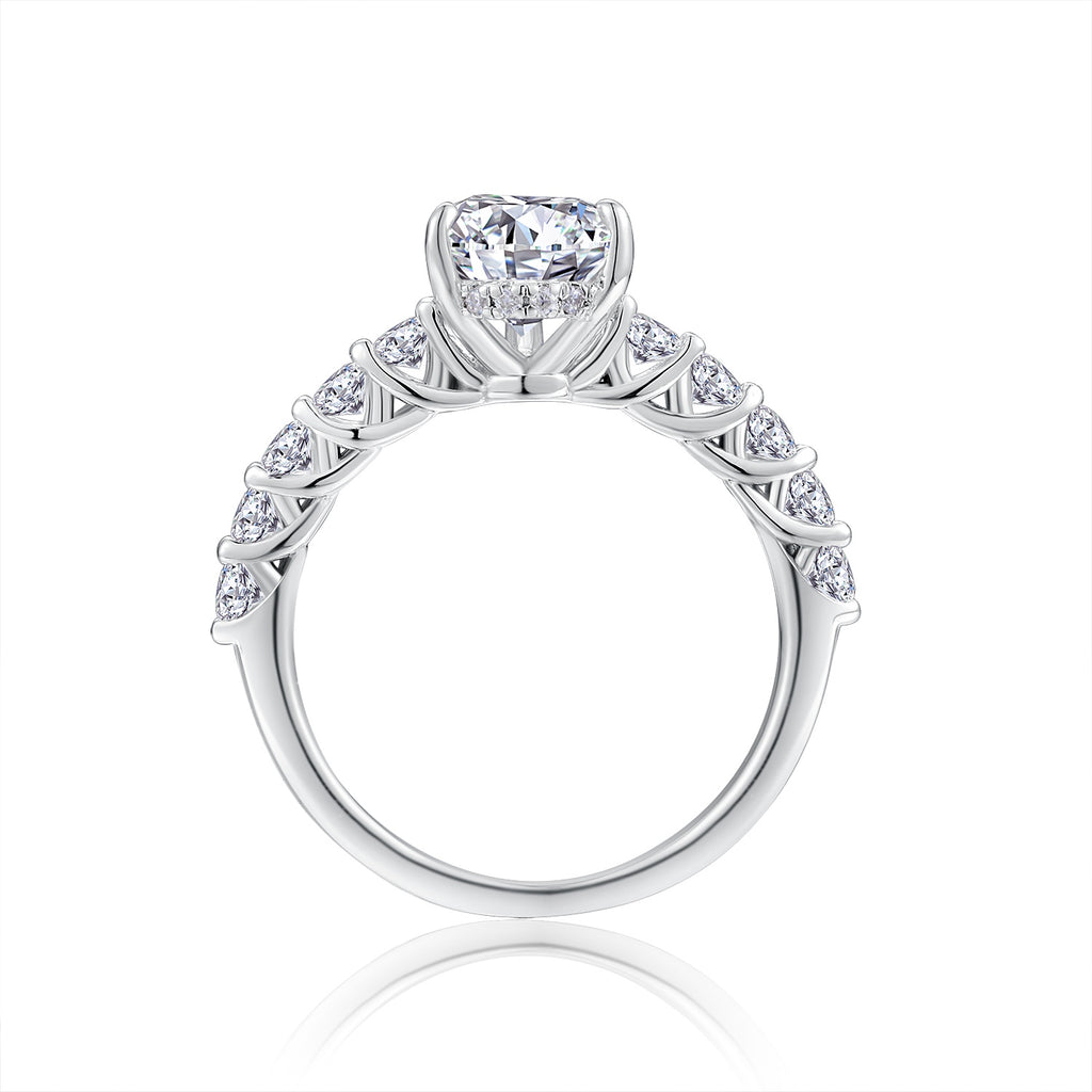 Moissanite Pear Water Drop Ring Silver
