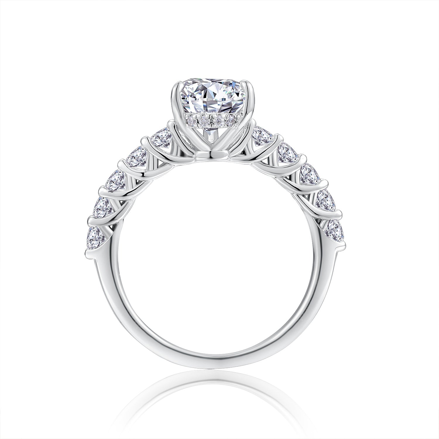 Moissanite Pear Water Drop Ring Silver