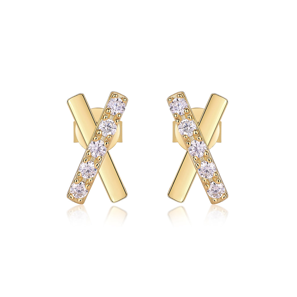 Quintessence Moissanite Stud Earrings Gold-Plated