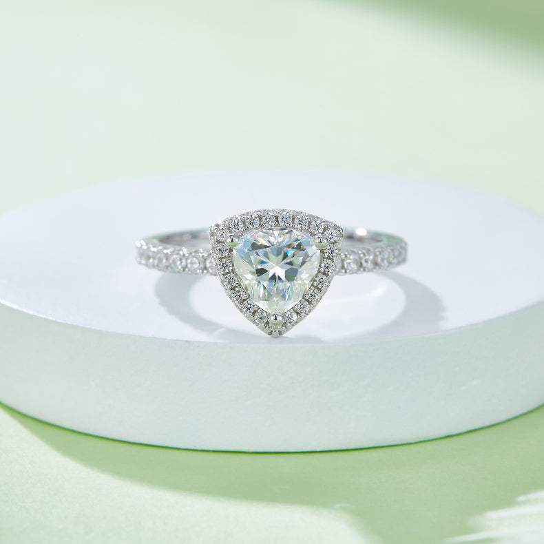Solstice Peak Ring Moissanite Triangular S925 Silver