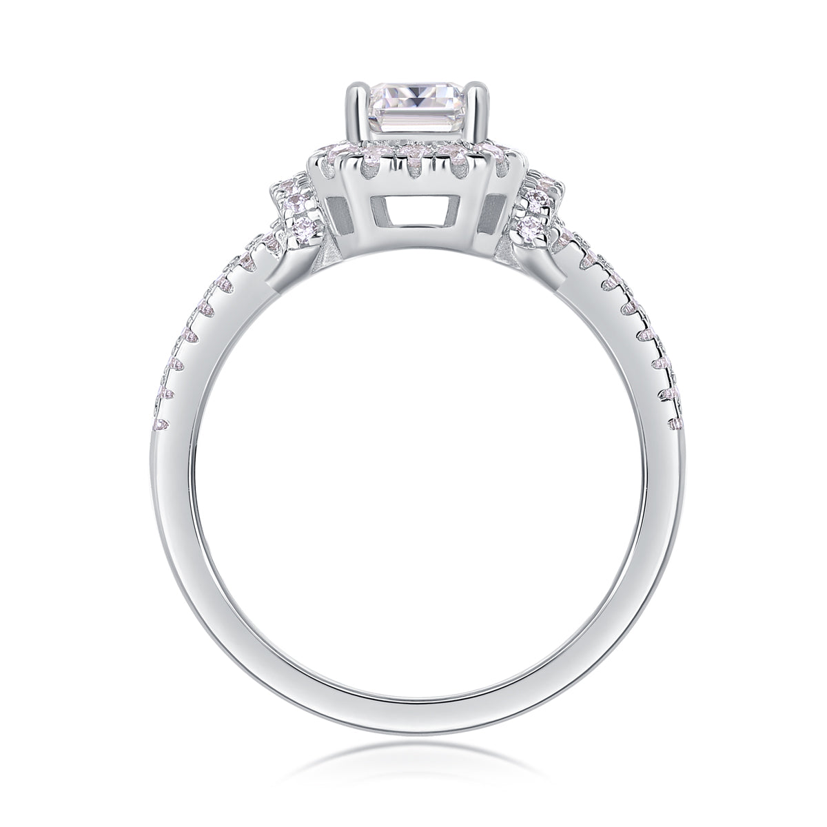Moissanite Octagonal Ring - S925 Silver Platinum