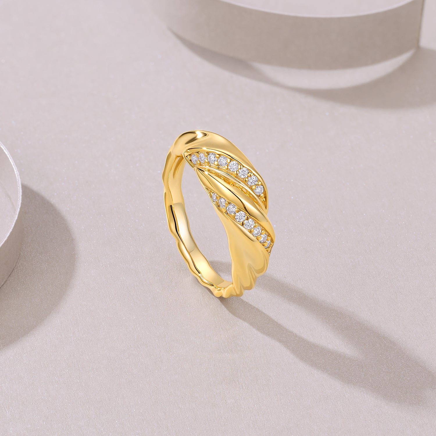 Galactic Halo Moissanite Ring Gold