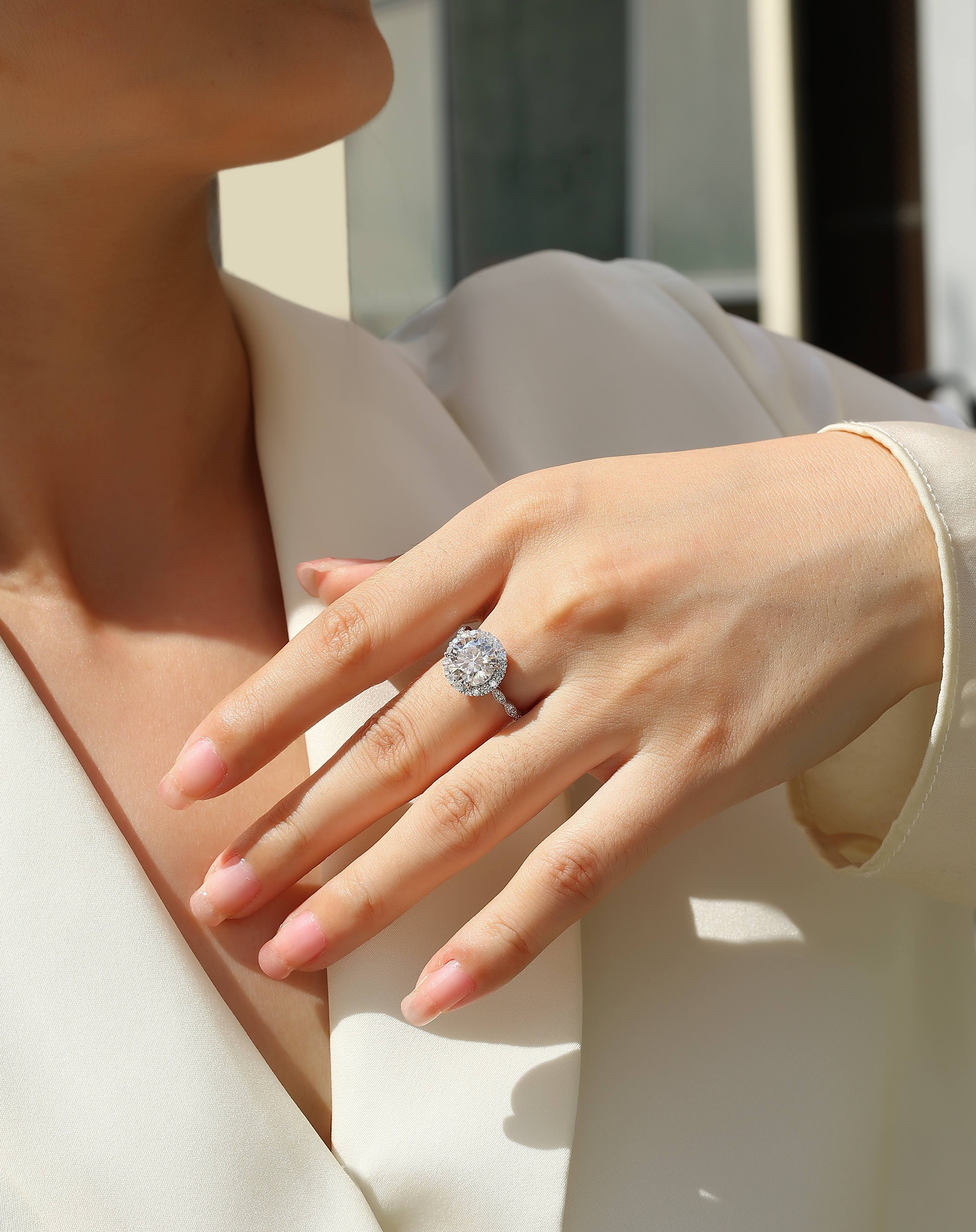 Zodiac Moissanite Ring 3ct Silver