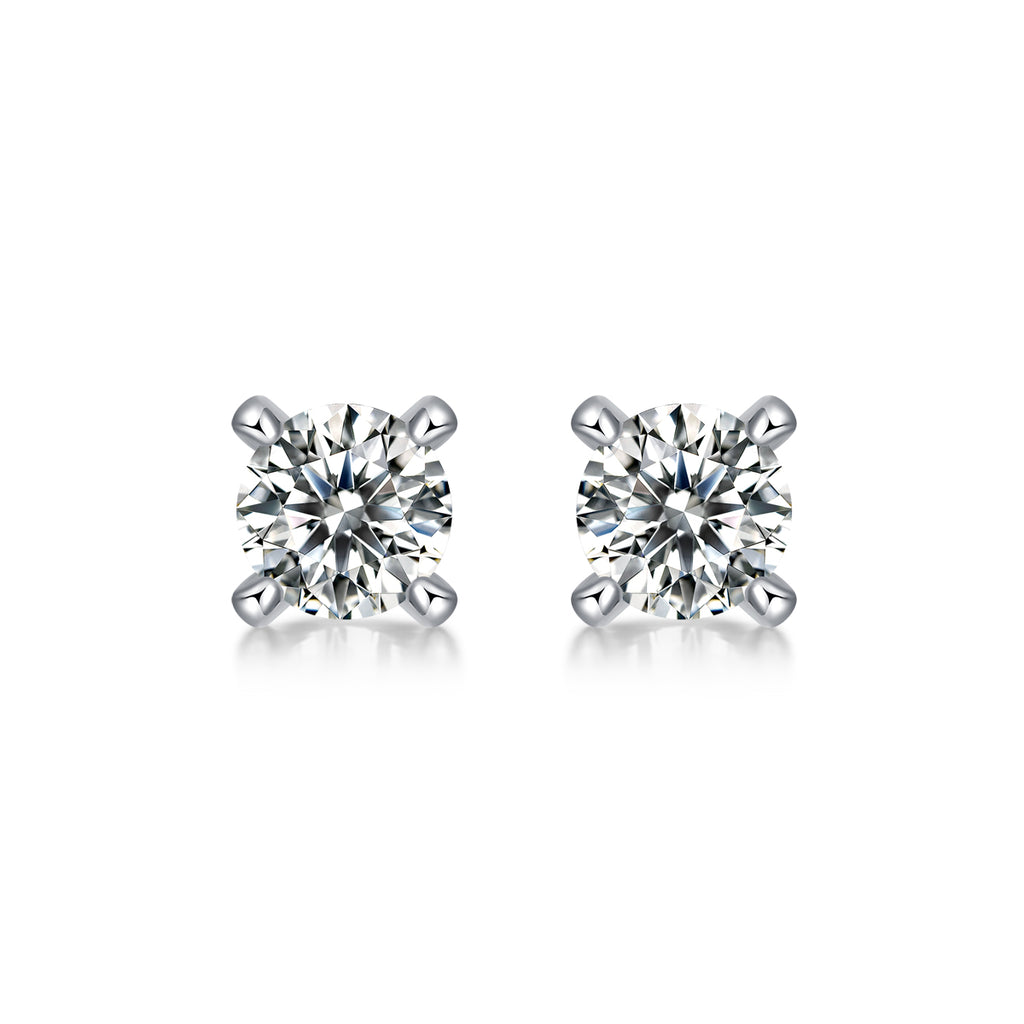 Moon Edge Moissanite Stud Earrings - S925 Silver
