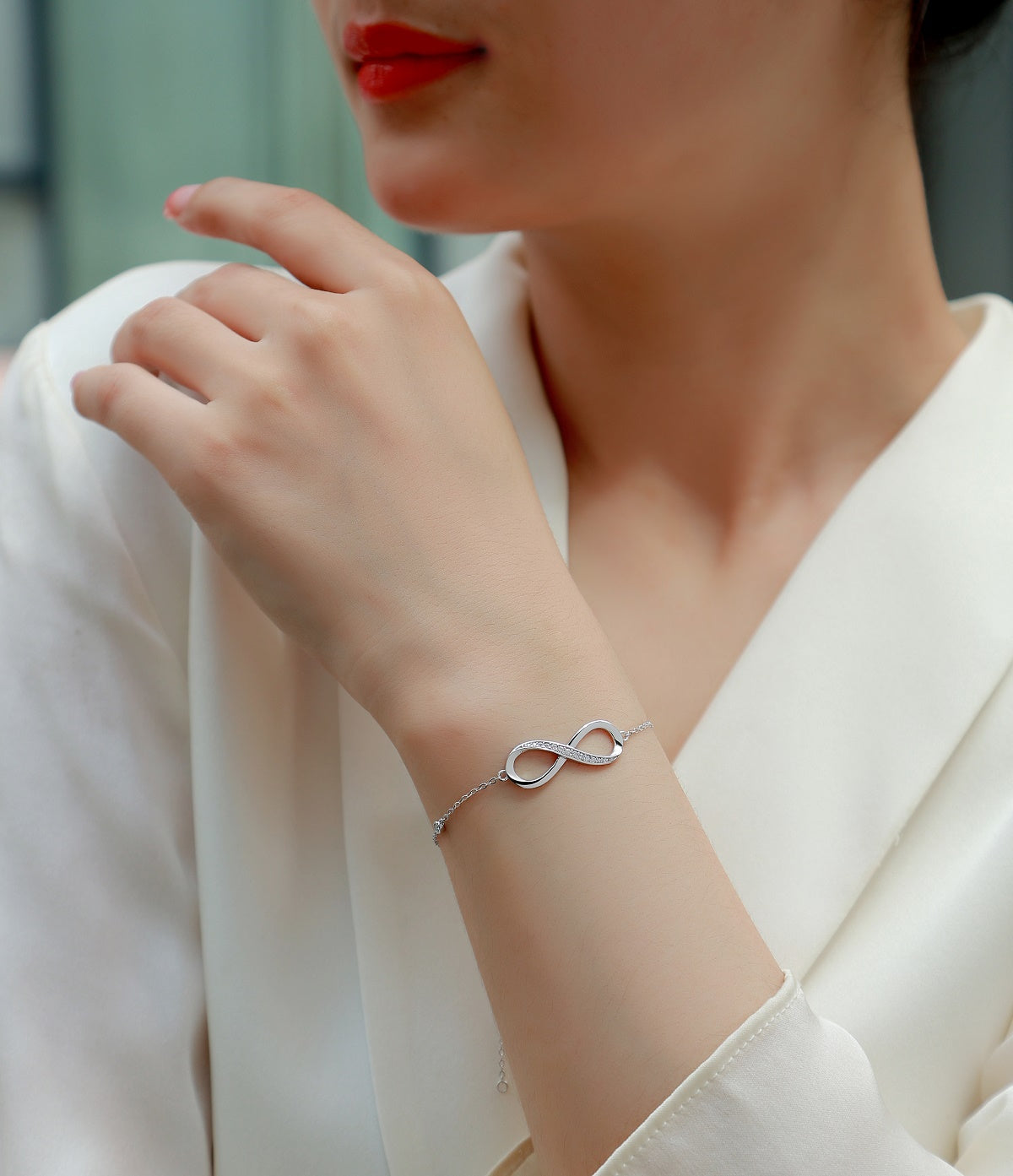 Eternity Ray Moissanite Bracelet Silver