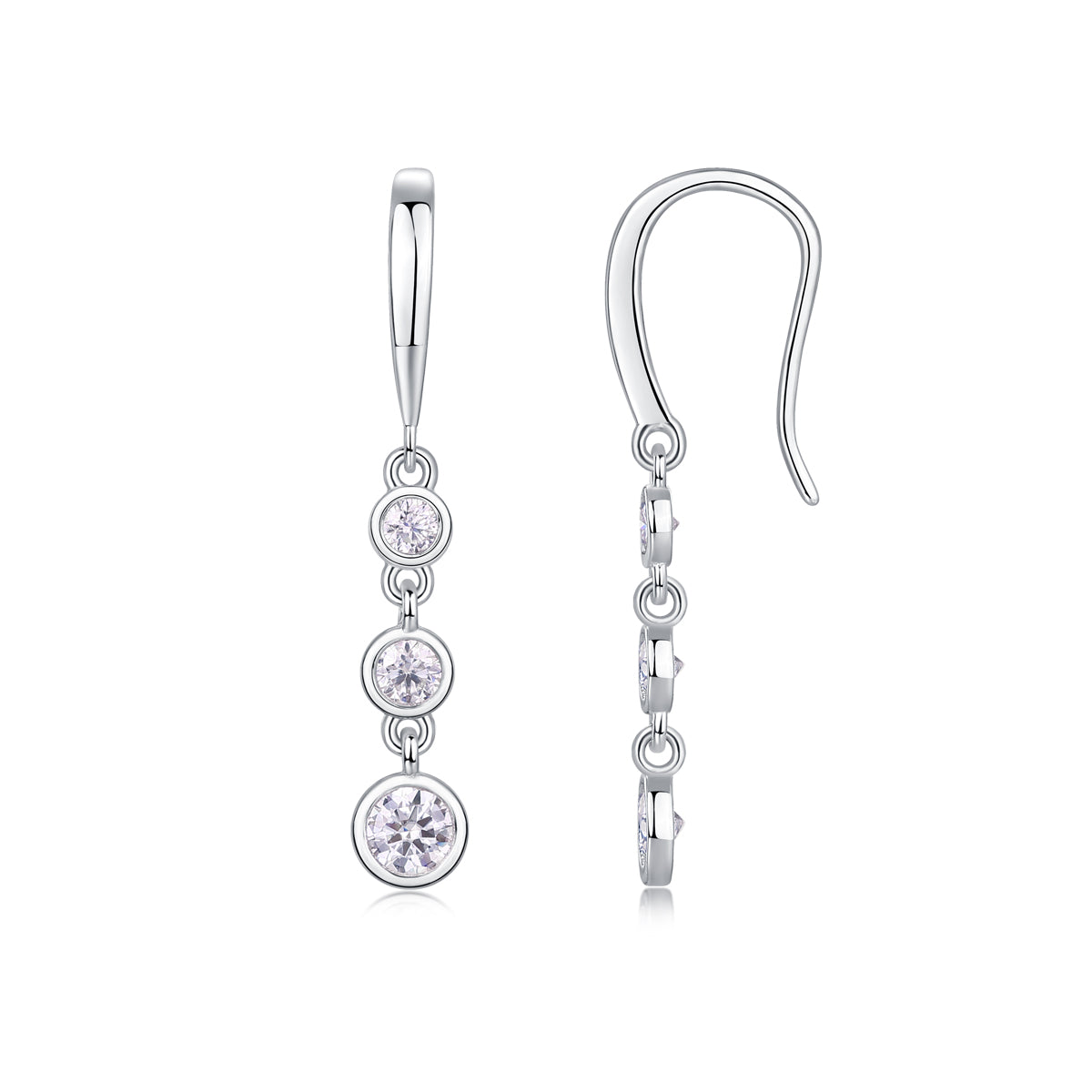 Moissanite Stud Earrings 0.3ct S925 Silver Platinum