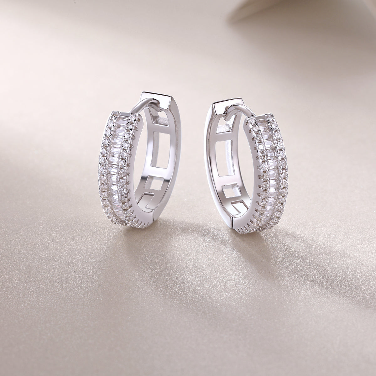 Moissanite Stud Earrings - Silver Plated