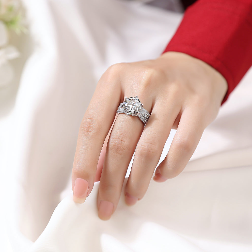 Eternal Vow Ring 5ct Moissanite Silver