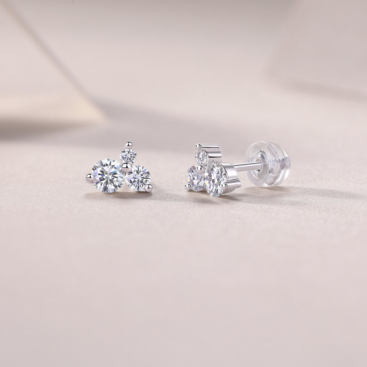 Moissanite Stud Earrings 0.3ct S925 Silver Platinum